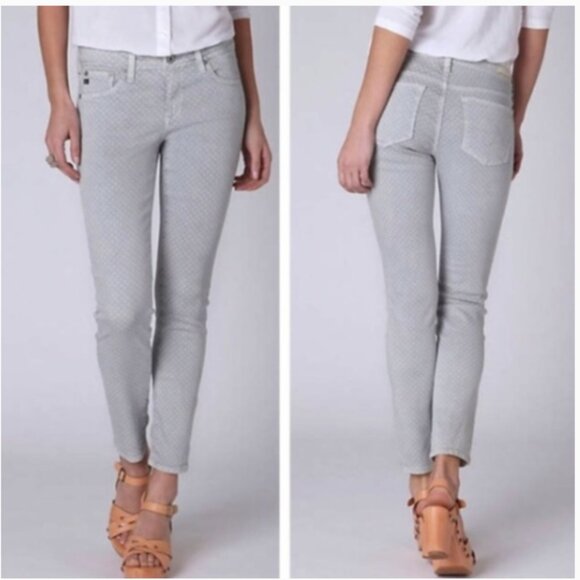 AG Adriano Goldschmied The Stevie Ankle Gray Dot Jeans Size 29R - Picture 1 of 8